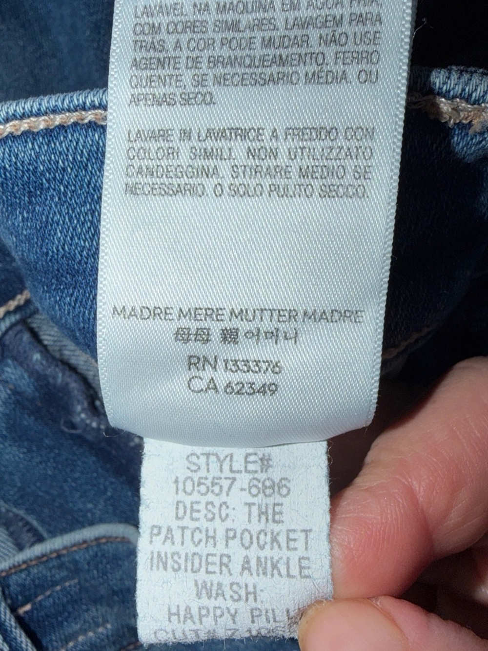 MOTHER The Patch Pocket Insider High Rise Ankle Jeans - Happy Pill -Size 26 - Picture 8 of 8